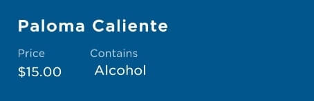 princess cruise signature cocktail menu. paloma caliente ingredients