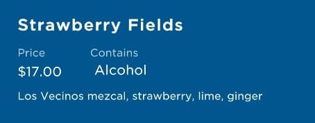 princess cruise signature cocktail menu. strawberry fields ingredients