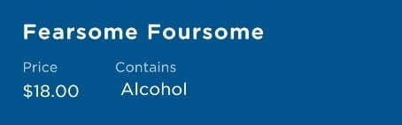 princess cruise signature cocktail menu. fearsome foursome