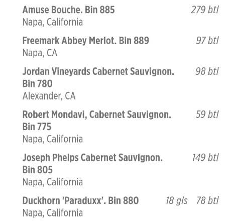princess cruise wine list. dining room wine menu mdr dinner