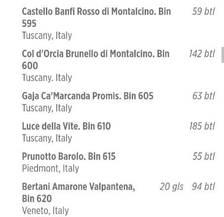 princess cruise wine list. dining room wine menu mdr dinner