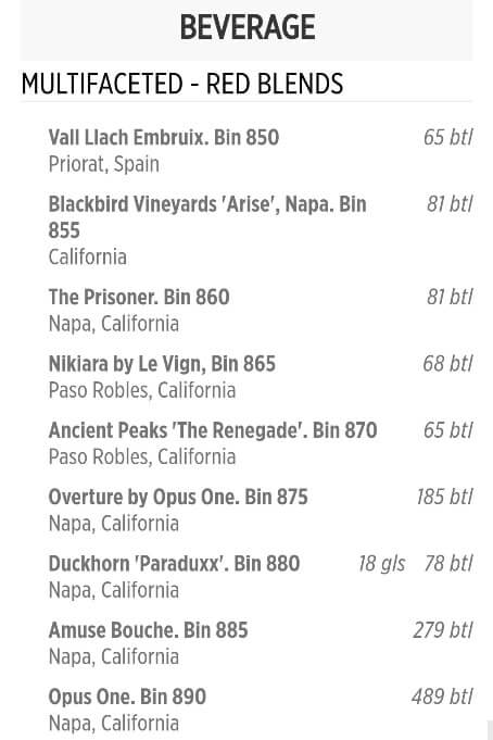 princess cruise wine list. dining room wine menu mdr dinner