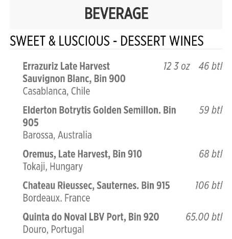 princess cruise wine list. dining room wine menu mdr dinner