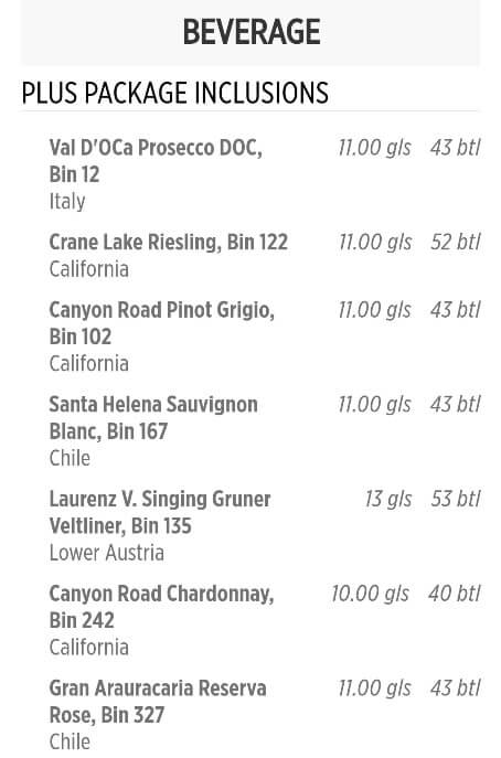 princess cruise wine list. dining room wine menu mdr dinner