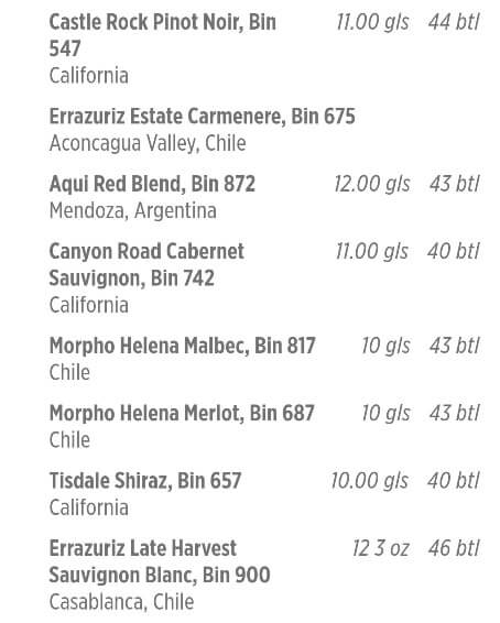 princess cruise wine list. dining room wine menu mdr dinner