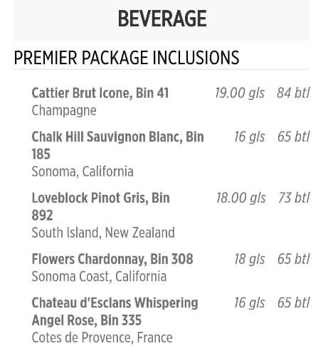 princess cruise wine list. dining room wine menu mdr dinner