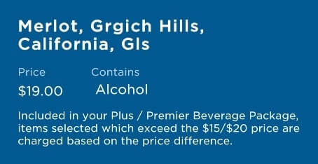 is wine included with princess drinks package. princess plus. princess premier