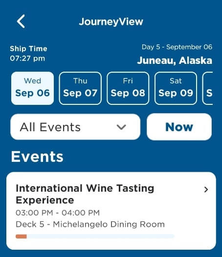 princess cruise wine tasting activities