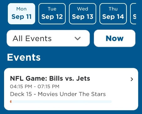 you can watch nfl games on cruise ship. you can watch monday night football on a cruise