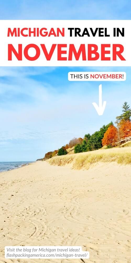 lake michigan camping in november. michigan camping in the fall. open campgrounds