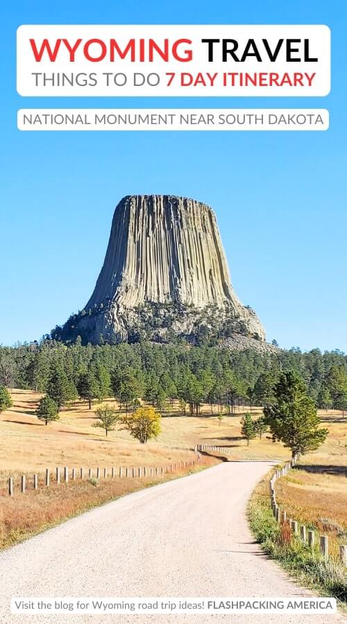 7 days in wyoming road trip itinerary with devils tower near south dakota