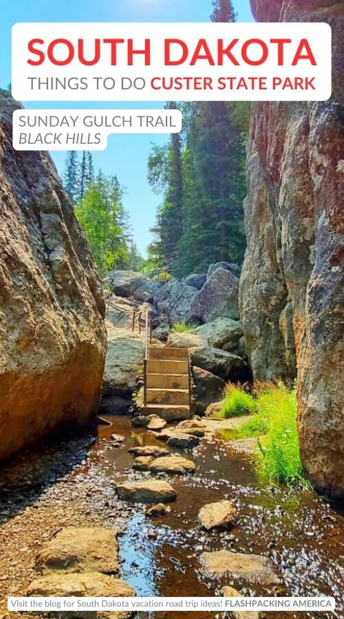 custer state park things to do. sunday gulch trail