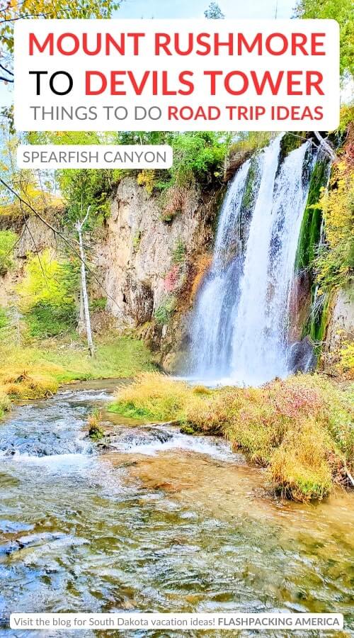 mount rushmore to devils tower things to do spearfish canyon waterfalls