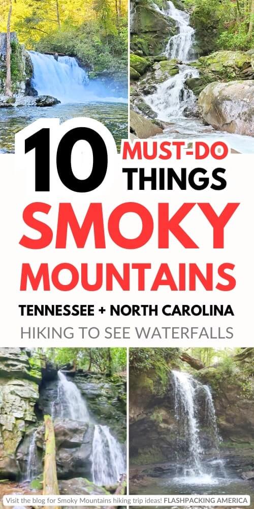 best smoky mountains waterfall hikes. best waterfalls in great smoky mountains national park