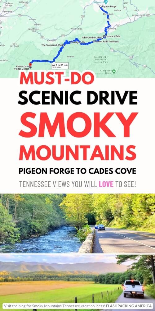 pigeon forge to cades cove drive. smoky mountains tennessee scenic drives
