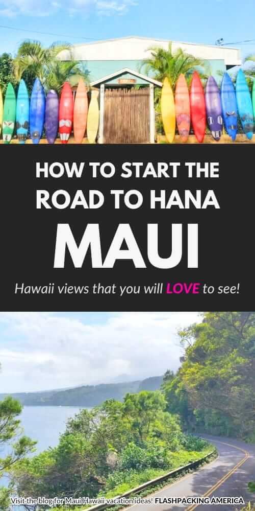 maui. where does the road to hana start. paia maui