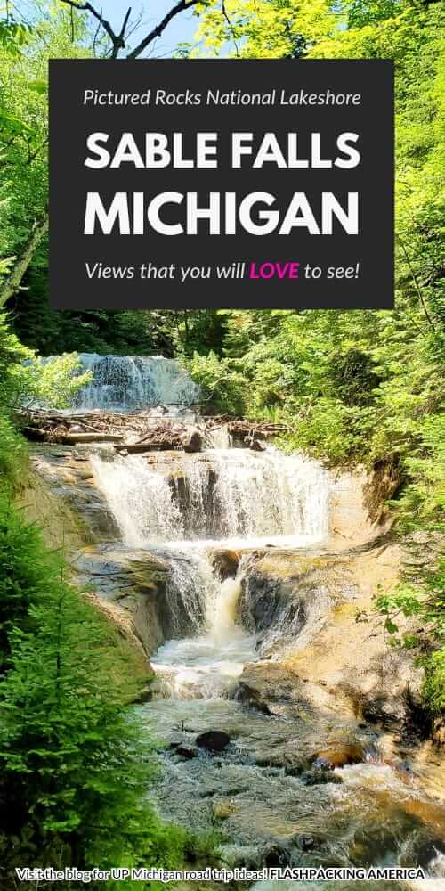sable falls. pictured rocks michigan waterfalls.