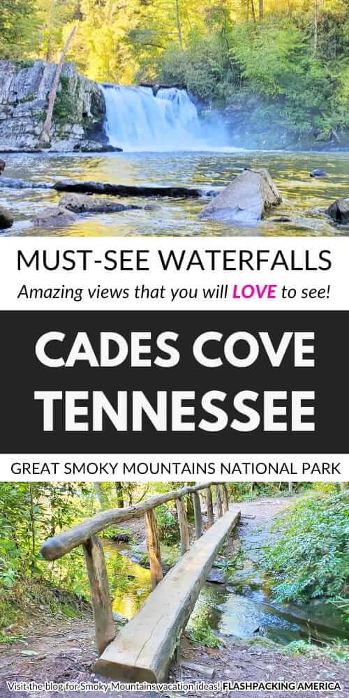 smoky mountains. cades cove waterfalls. abrams falls trail