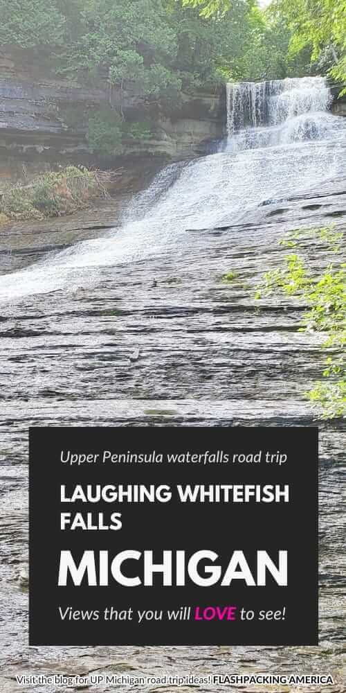 upper peninsula michigan waterfalls. laughing whitefish falls michigan