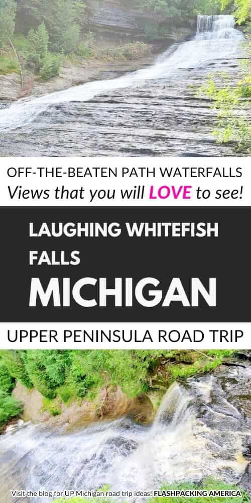 upper peninsula michigan waterfalls. laughing whitefish falls michigan
